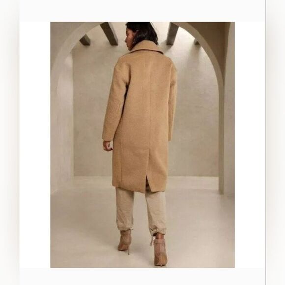 NEW Banana Republic Sunday Coat Classic Camel Wool Alpaca Trench Coat MobWife M - Picture 3 of 11
